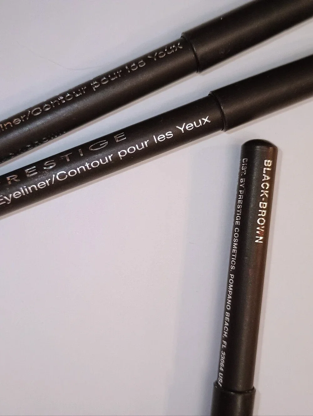 3 x Prestige Mini Travel Size Eyeliner Black Brown